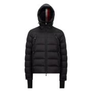 Moncler Svart dunjacka med trefärgade accenter Black, Herr