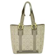 Salvatore Ferragamo Pre-owned Pre-owned Canvas totevskor Beige, Dam