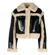 Stand Studio Faux Shearling Svart Jacka Black, Dam