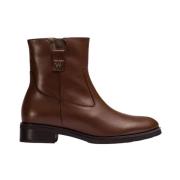 Wonders Bruna platta ankelboots i läder Brown, Dam