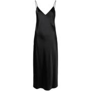 Joseph Svart Silke Satin Flared Klänning Black, Dam