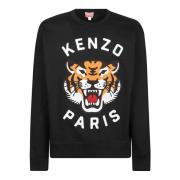 Kenzo Broderad Tiger Oversize Sweatshirt Black, Herr