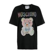 Moschino Casual Bomull T-shirt för Män Black, Dam