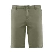 BomBoogie Stretch Bomull Gabardine Slim Fit Chino Bermuda Shorts Beige...