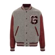 Golden Goose Bordeaux Bomberjacka med Färgblockdesign Red, Herr