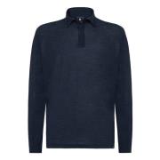 Boggi Milano Tencel ull polotröja Blue, Herr