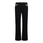 Amiri Leopardficka Straight Jeans Black, Dam