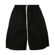 Rick Owens Svarta Shorts med Dragsko i Midjan och Sidslitsar Black, He...