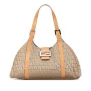 Fendi Vintage Pre-owned Canvas axelremsvskor Beige, Dam