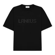 Laneus Svart t-shirt med personlig text Black, Dam