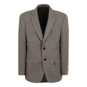 Emporio Armani Melange Ylleblandning Blazer för Män Beige, Herr