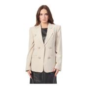 Armani Exchange Kräm Stickad Blazer Jacka Beige, Dam