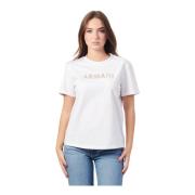 Armani Exchange Avslappnad Rund Hals T-shirt Vit White, Dam