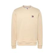 Tommy Jeans Urban Badge Crew Neck Sweatshirt Beige, Herr