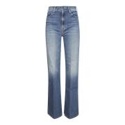 Mother Palazzo Boot-Cut Jeans för kvinnor Blue, Dam