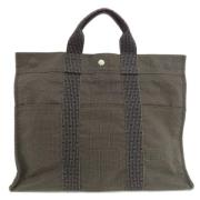 Hermès Vintage Pre-owned Canvas handvskor Gray, Dam