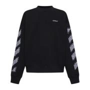 Off White Svart Skater-Fit Sweatshirt med Pixel Diag Black, Herr