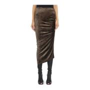 Rick Owens Taupe Knee Skirt Brown, Dam