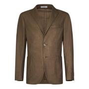 Boglioli Brun Ullblandad Enkelknäppt Blazer Brown, Herr