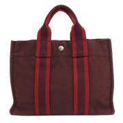 Hermès Vintage Pre-owned Canvas handvskor Red, Dam