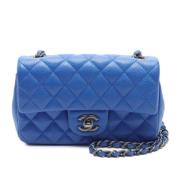 Chanel Vintage Pre-owned Laeder axelremsvskor Blue, Dam