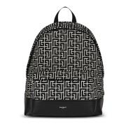 Balmain Ryggsäck med jacquard monogram Black, Herr