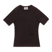 Axel Arigato Signatur Slim Rib T-shirt Brown, Dam