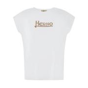 Herno T-shirt med korta ärmar och dekorerad logotyp White, Dam