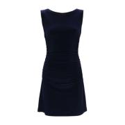 Norma Kamali Navy Blue Bodycon Klänning Rynkade Detaljer Blue, Dam