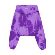 Hinnominate Hoodie med dragkedja och logotyptryck Purple, Dam