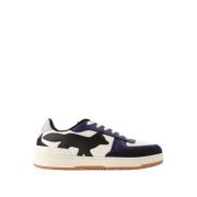 Maison Kitsuné Blå Läder Sneakers - Rund Tå Multicolor, Dam