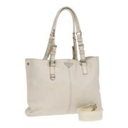 Prada Vintage Pre-owned Laeder totevskor White, Dam