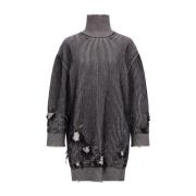 MM6 Maison Margiela Svart Stickad Tröja Klänning Black, Dam