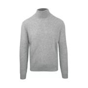 Malo Kashmirull Ribbstickad Turtlenecktröja Gray, Dam