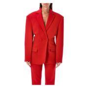 Magda Butrym Röd Oversized Ull Blazer Red, Dam