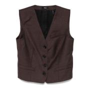 Theory Grått Sweater Vest med V-ringning Brown, Dam