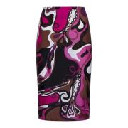 Emilio Pucci Abstrakt Tryck Pennkjol Multicolor, Dam