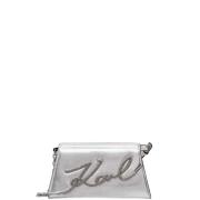 Karl Lagerfeld Signature 2.0 Metallic Axelväska Gray, Dam