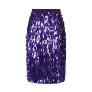 Pinko Paljett Midi Kjol Purple, Dam