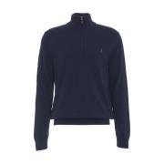 Ralph Lauren Blå Stickat Aw24 för Män Blue, Herr