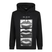 Balmain Svart Sweatshirt Höj Stil Aw24 Black, Herr