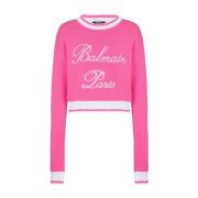 Balmain Rosa Stickad Logotröja Pink, Dam