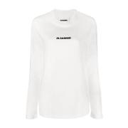 Jil Sander Logotryck Bomull T-shirts och Polos White, Dam