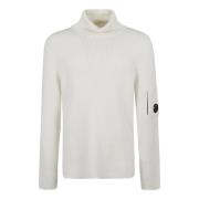 C.p. Company Vit Gaze Sweatshirt Halsdukstickade Kläder White, Herr