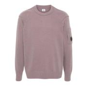 C.P. Company Lamull Crewneck Tröja i Puder Pink, Herr