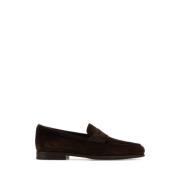 Santoni Brun Mocka Loafers Brown, Herr