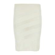 Gimaguas Elegant Ivory Viscose Blend Skirt White, Dam