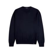 Fay Blå Crew Neck Tröja Blue, Herr