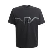 Emporio Armani Svart T-shirt med brösttryck Black, Herr