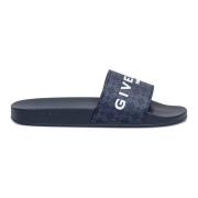 Givenchy Blå Platta Sandaler med Formad Sula Blue, Herr